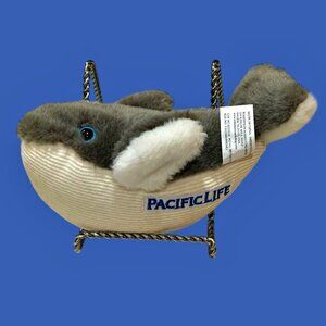 Pacific Life Insurance Advertising Plush Humpback Whale Mascot Embroider Logo 7"